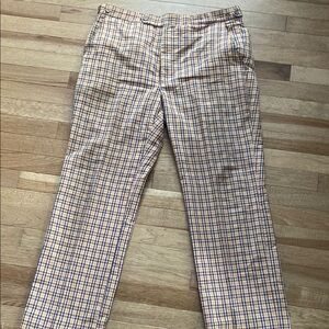 80’s Tan and Blue Chinos with Classic Straight-Leg Design 37 w